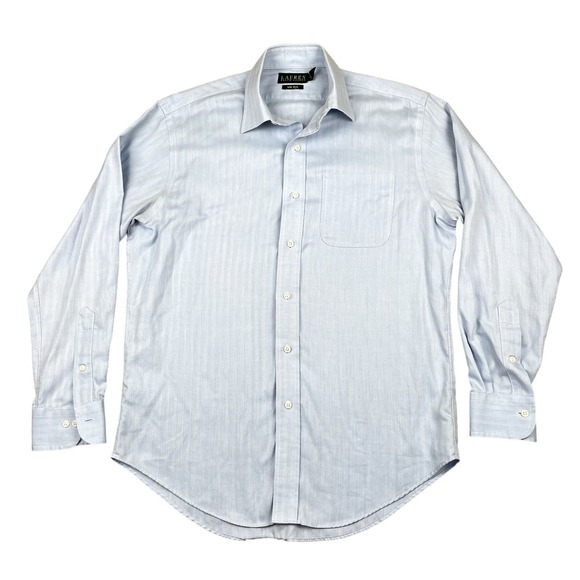 Lauren Ralph Lauren RLL Shirt‎ Button Up Mens Medium 15 32/33 Blue Long Sleeve - Picture 1 of 10